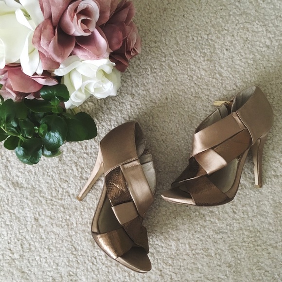 MICHAEL Michael Kors Shoes - Michael Kors Bronze Gold Strappy Caged Sandals