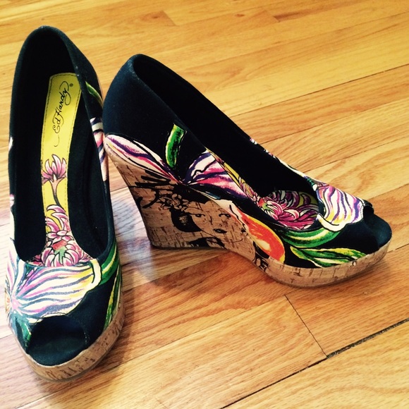 Ed Hardy wedge sandal