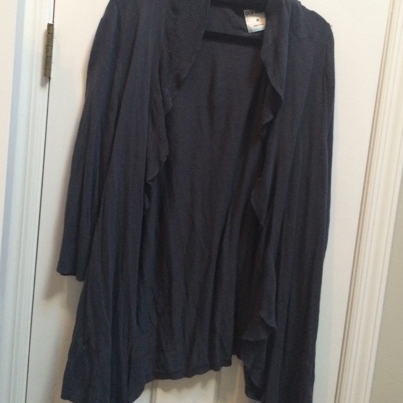 Old Navy Grey Ruffle Front Cardi