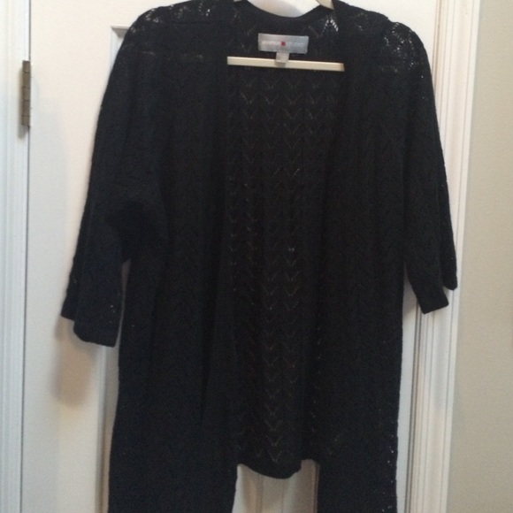 Avenue Open Knit Black Sweater.