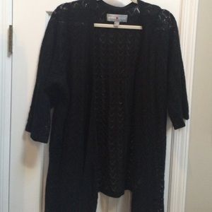 Avenue Open Knit Black Sweater.