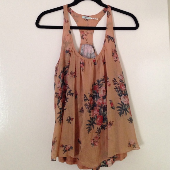 Pretty floral. sheer and cotton tank