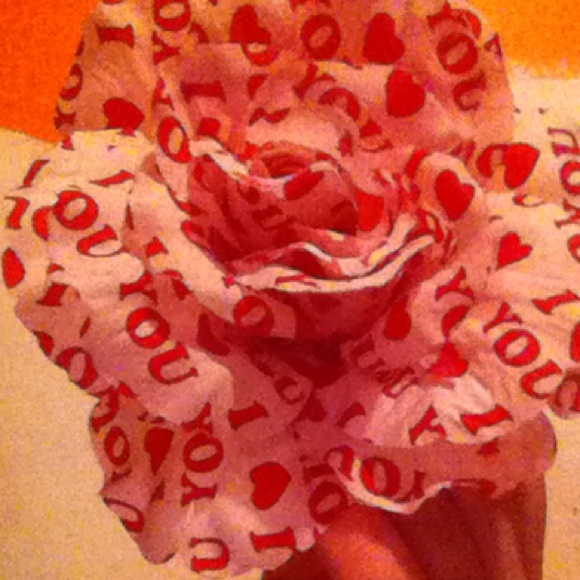 I love you white flower hair clip