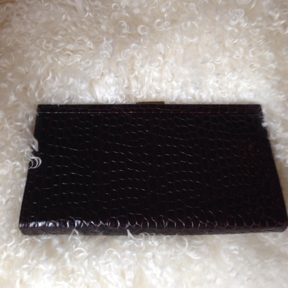 Banana Republic brown leather clutch