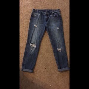 ZARA distressed boyfriend style jeans size 40