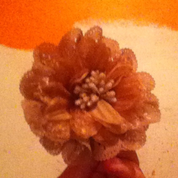 Brown hair flower clip