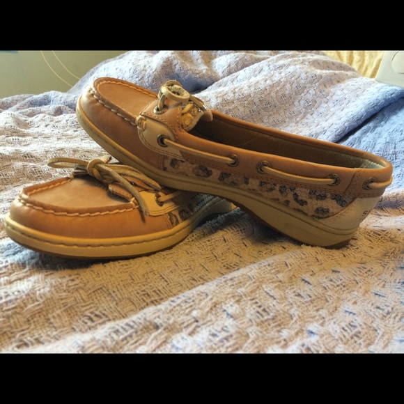 NEW Sperry Angelfish Leopard Sequin Shoes SZ 5.5