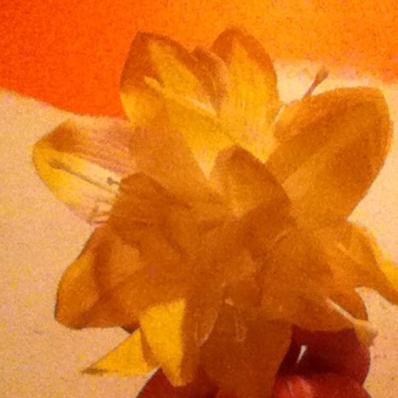 Yellow Hawaiin  hair flower clip