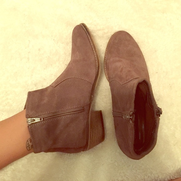 Gray Steve Madden suede booties