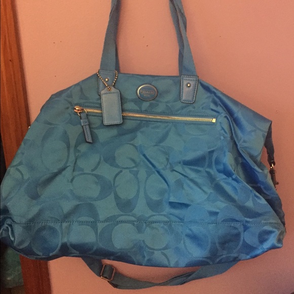 Coach Blue Overnight Bag- Never used