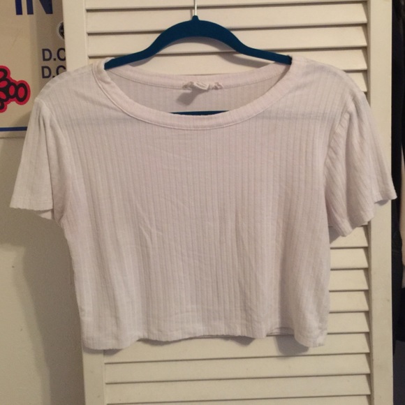 White ribbed crop top