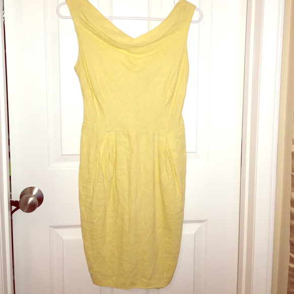 Asos Yellow Cowl Neck Dress
