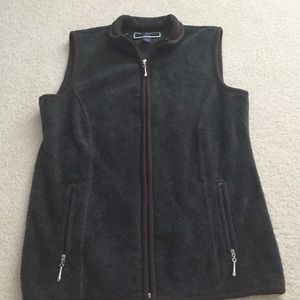 Light weight, grey flannel vest.