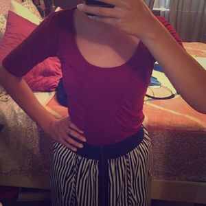 Maroon top