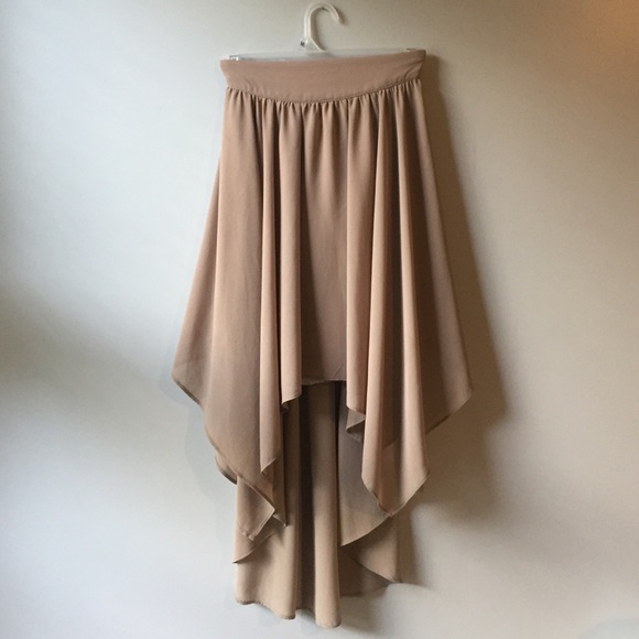 Taupe Asymmetrical Skirt