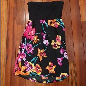 Super Bright Floral Strapless Dress!!