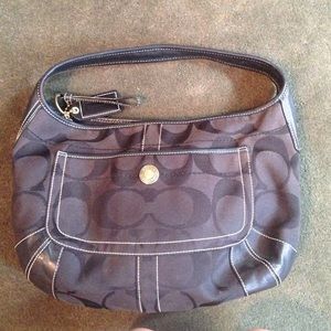 Gently used black Coach bag