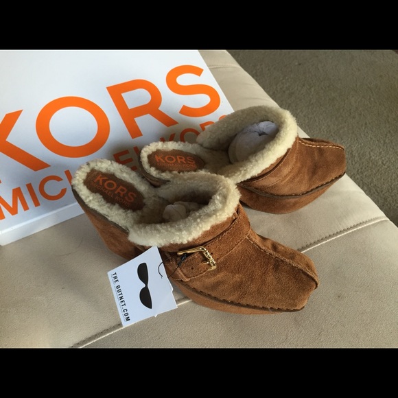 Michael Kors Winston Suede and Shearling Clogs