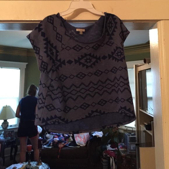 Tribal crop sweater