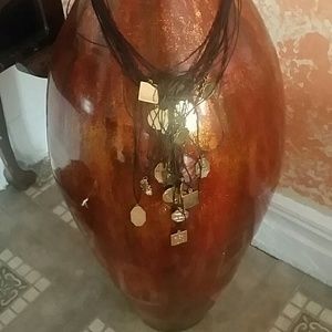 A black and gold necklace