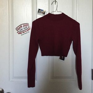 Burgundy crop top-Forever 21