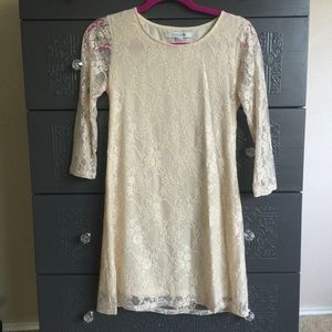 Boho lace cream dress! Sz S forever 21. Worn once!