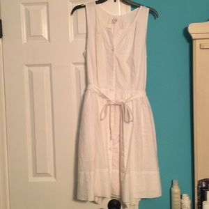 White Button up dress w/ bow