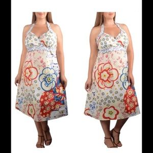 Torrid plus size white halter dress