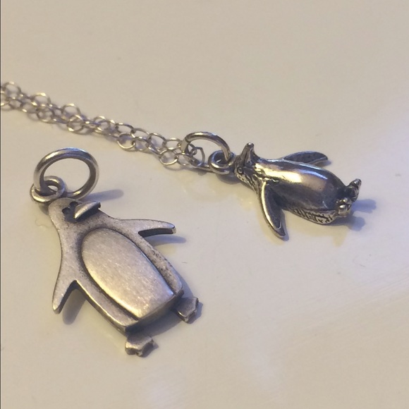 Jewelry / necklace SLIVER penguin 🐧🐧💙💙 charms