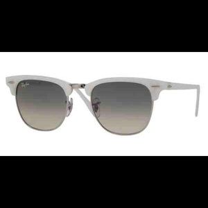Ray-ban club masters in white with gray/bk lenses