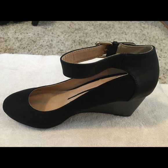 Black Suede Wedges