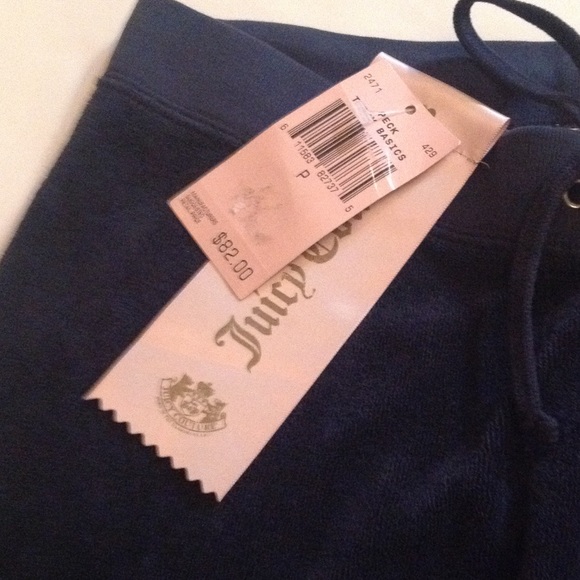 Juicy Couture Navy Blue Terry Cloth Sweats - Picture 2 of 4