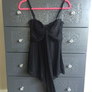 D&G silk black top with lace bra Sz small