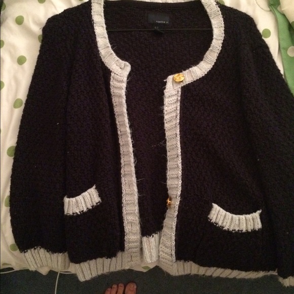 Navy button up cardigan