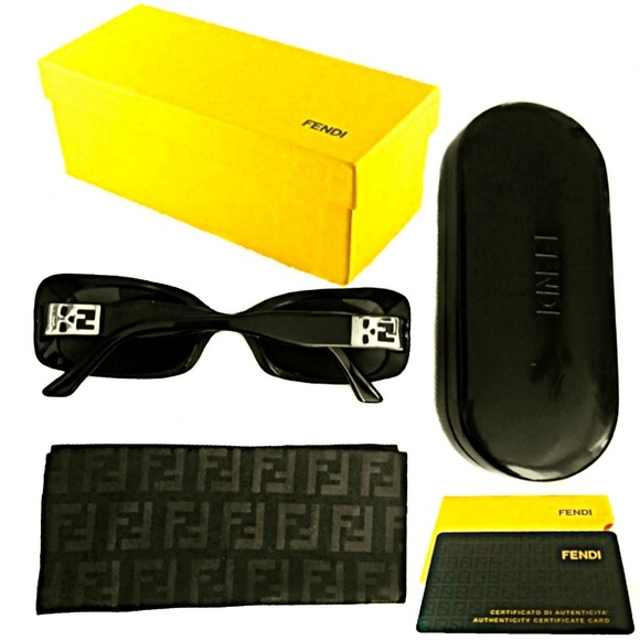 AUTH FENDI FD 505 001 BLACK /GREY LENS SUNGLASSES