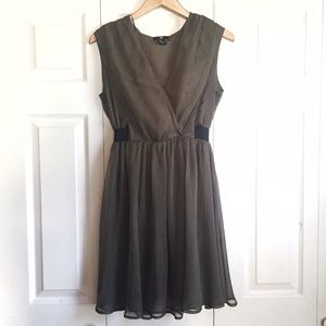 Evening Olive Green Chiffon Dress