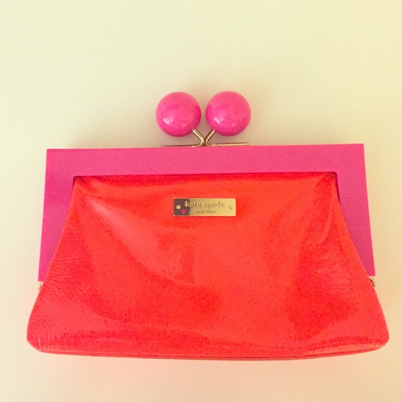 Kate spade neon clutch