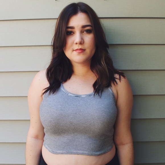 Thin striped crop tank