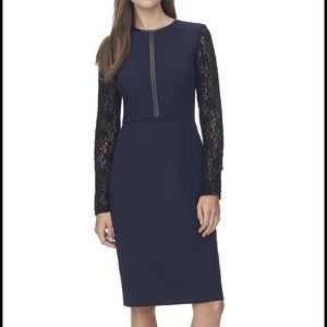 Navy Lace Sleeve Dress