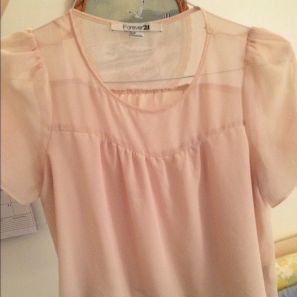 Nude pink sheer top