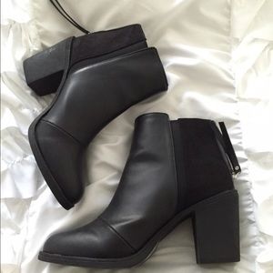 Faux Leather Ankle Booties