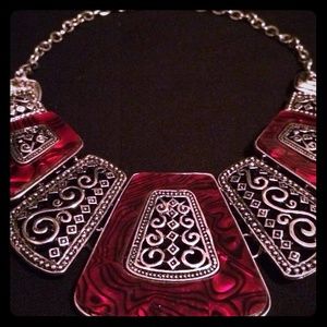 Crimson and Silver Necklace