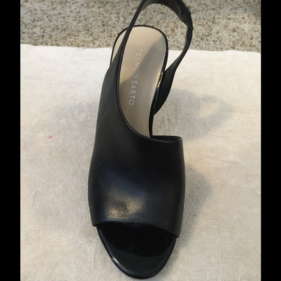 Black Leather Slingback