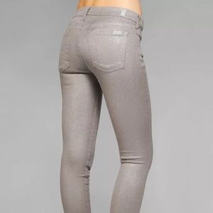 7 For All Mankind silver glitter jeans