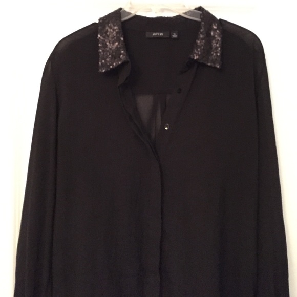 Sheer black blouse