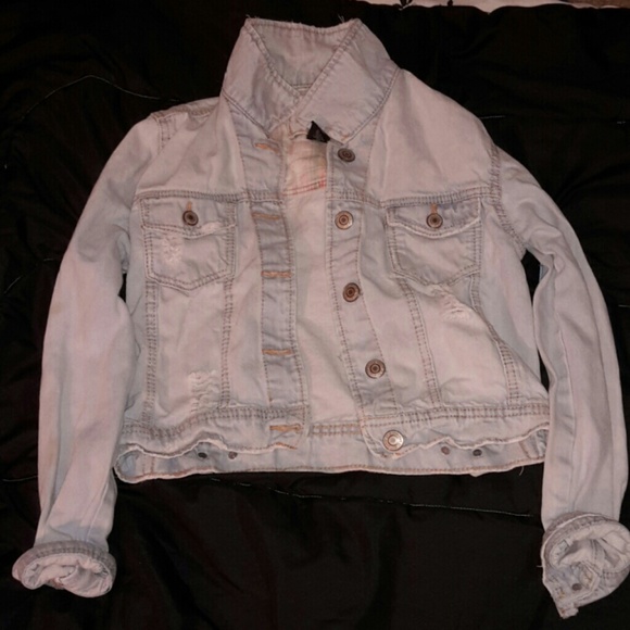 Distressed denim jacket