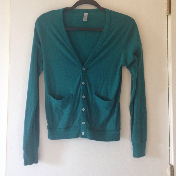 American Apparel turquoise cardigan! Size xs
