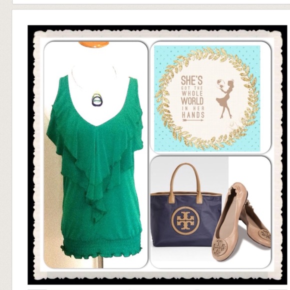 Ruffle Green Top