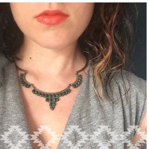 Vintage sterling and turquoise color gem necklace