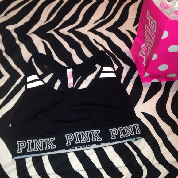 Victoria secret pink black sports bra